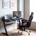 Fauteuil de bureau gamer noir et rouge LINK