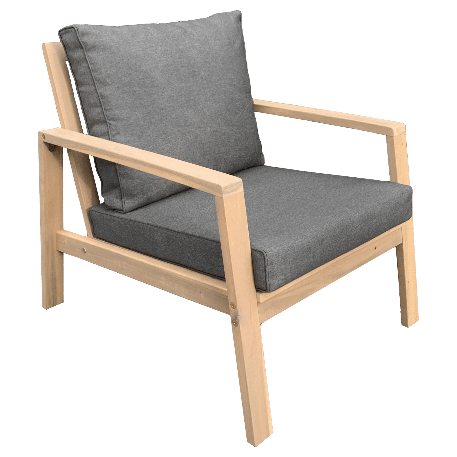 Gartenmöbel aus Akazienholz 2-Sitzer GILI - graue Kissen