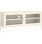 Meuble TV en métal 120cm blanc