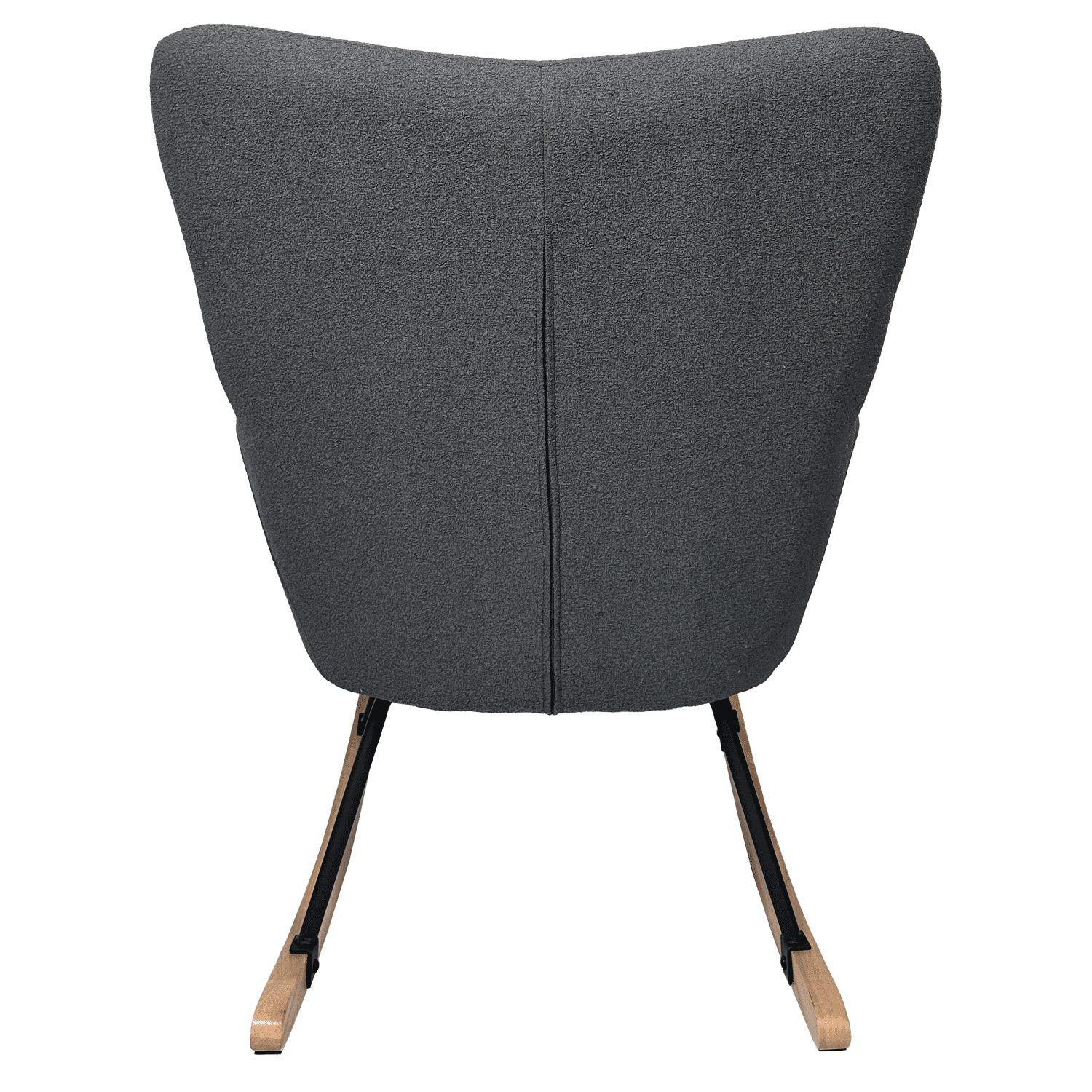 Fauteuil à bascule en tissu boucle gris KAIRA