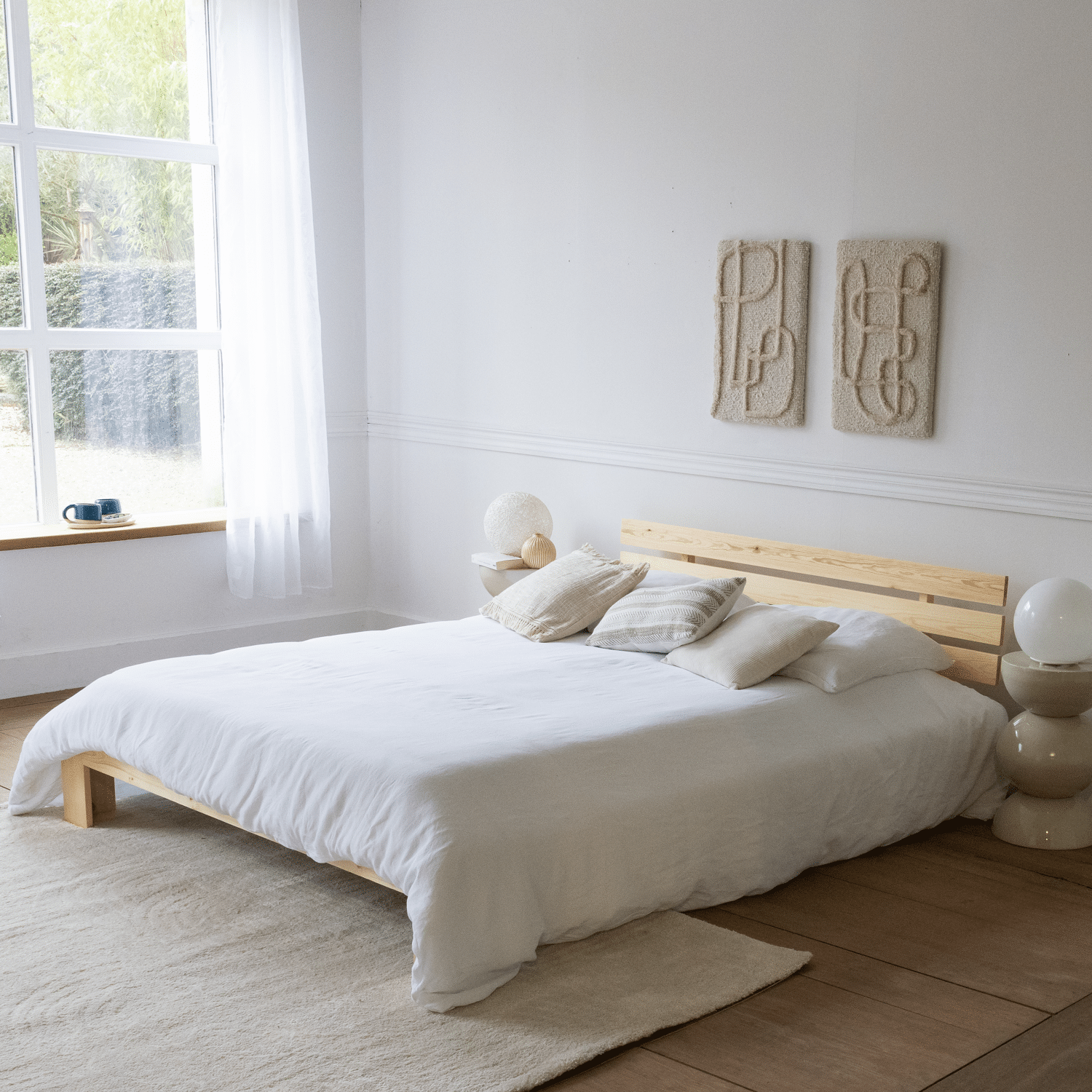 Lit en bois avec tête de lit 160x200cm FINN