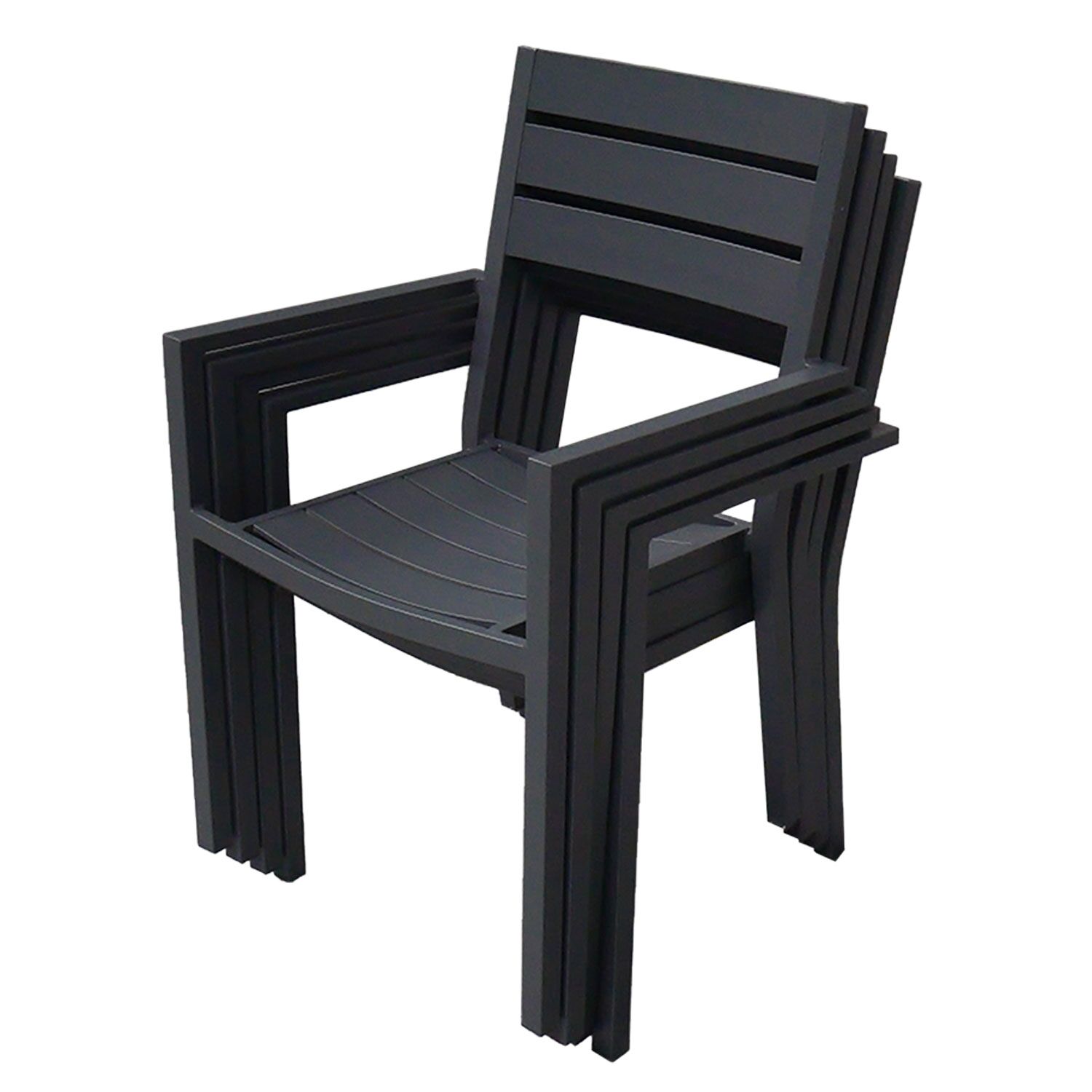 Conjunto de jardín extensible 90(180)x90cm de 8 plazas aluminio antracita VENEZIA