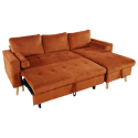 Eck-Couchgarnitur JAMES 3-Sitzer in Velours Terracotta