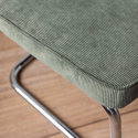 Set van 2 MARIA kaki groene corduroy sledestoelen