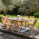 Mobiliário de jardim em teca LOMBOK - mesa extensível oval - 8 lugares