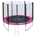 Premium Pack Trampolin 305cm wendbar grau / rosa ADELAÏDE + Netz, Leiter, Plane und Verankerungsset