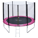 Pack Premium Trampoline 305cm réversible gris / rose ADELAÏDE + filet, échelle, bâche et kit d'ancra