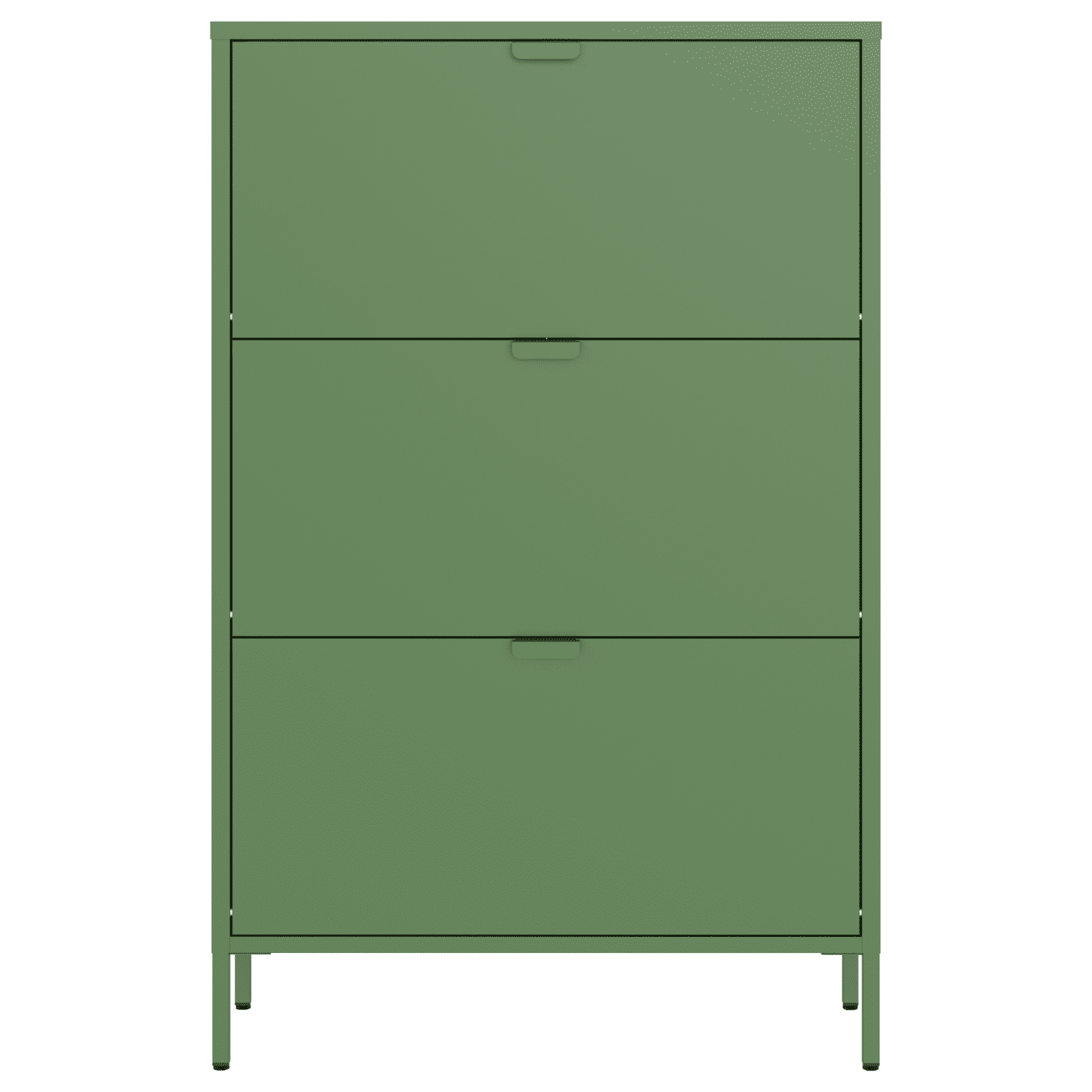 Mueble zapatero de metal verde caqui de 3 puertas MARION