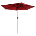 Parasol droit HAPUNA rond 2,70m de diamètre rouge