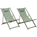 Set van 2 CYPRUS stoelen - saliegroen textilene / saliegroen structuur