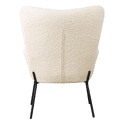 Fauteuil en tissu bouclette écru EIRA