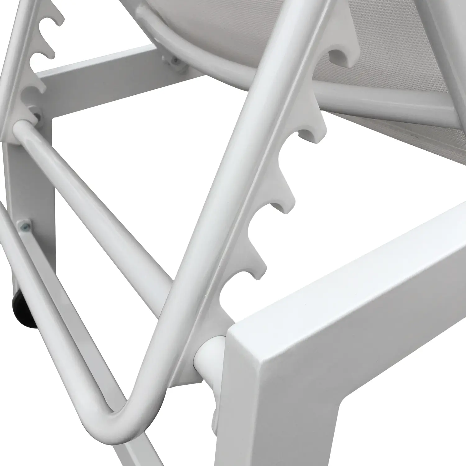 Bain de soleil en textilène blanc - aluminium blanc