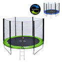 Pack Premium Trampoline 245cm réversible bleu / vert CANBERRA + filet, échelle, bâche et kit d'ancrage