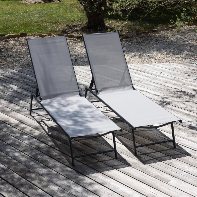 Lot de 2 bains de soleil... - Happy Garden
