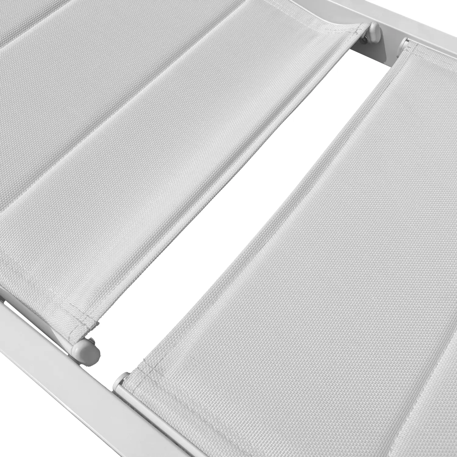 Bain de soleil en textilène blanc - aluminium blanc