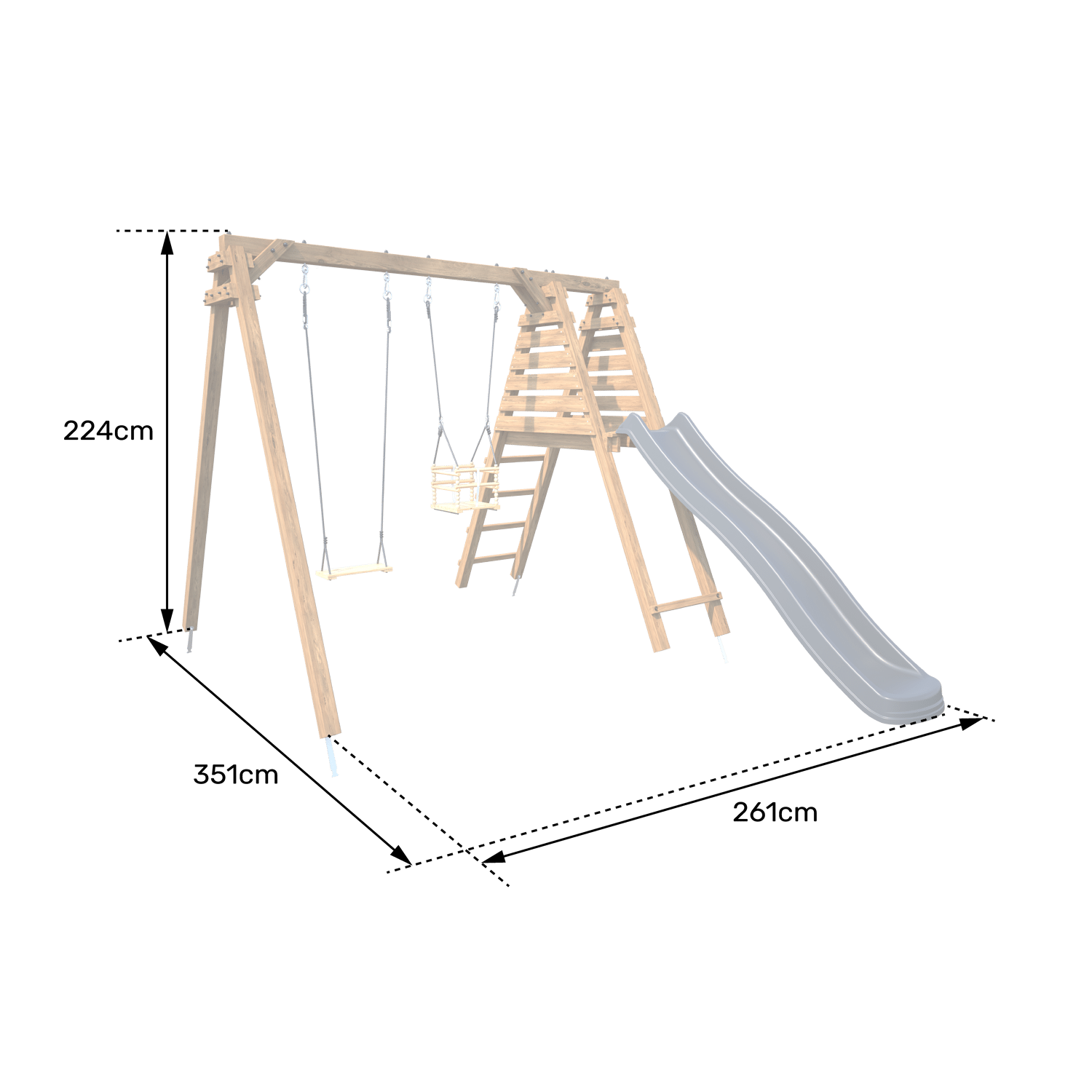 Soulet - Portique en bois Objectif Nature 2 agrès PRUNE