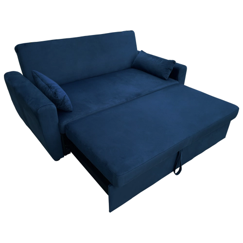 Blaues Samt-Couch-Sofa mit...