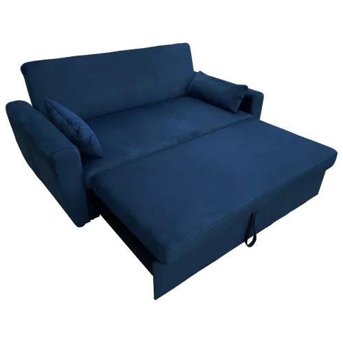 Blaues Samt-Couch-Sofa mit...