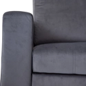 Canapé d'angle convertible JAMES 3 places en velours gris