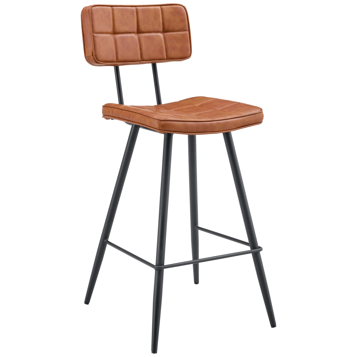 Lot de 2 tabourets de bar en simili cognac FERNAND