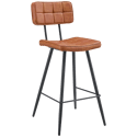 Lot de 2 tabourets de bar en simili cognac FERNAND