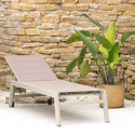 Bain de soleil BARBADOS en textilène taupe - aluminium taupe