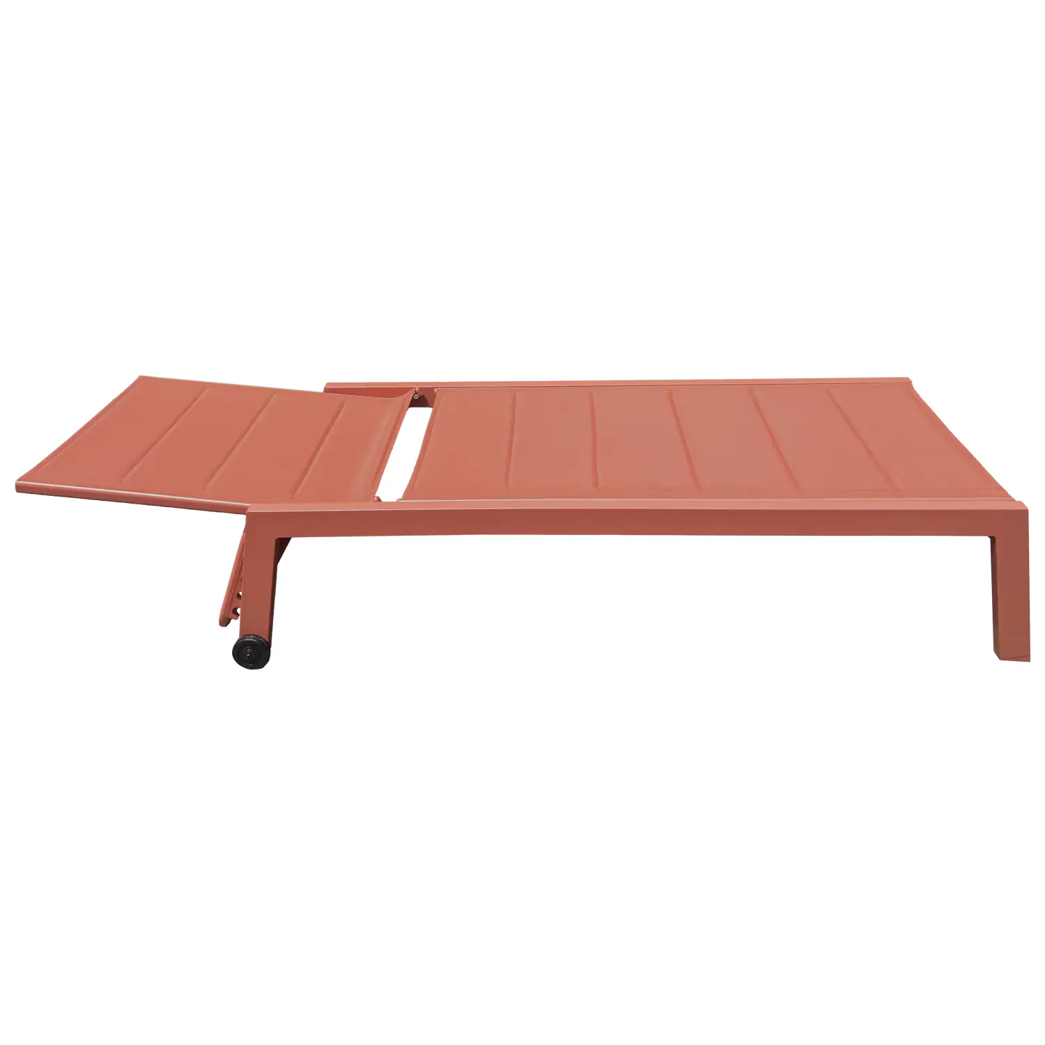 Bain de soleil en textilène terracotta - aluminium terracotta