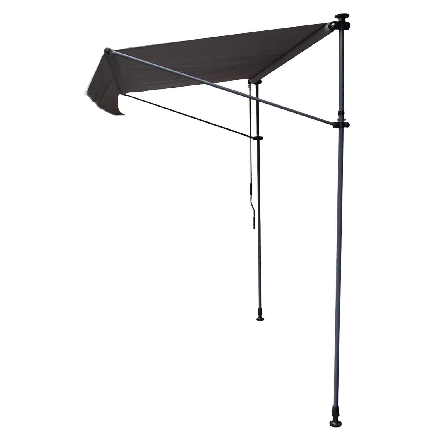 Toldo de varanda CHENE 3 × 1,2m - Tecido antracite e moldura cinzenta