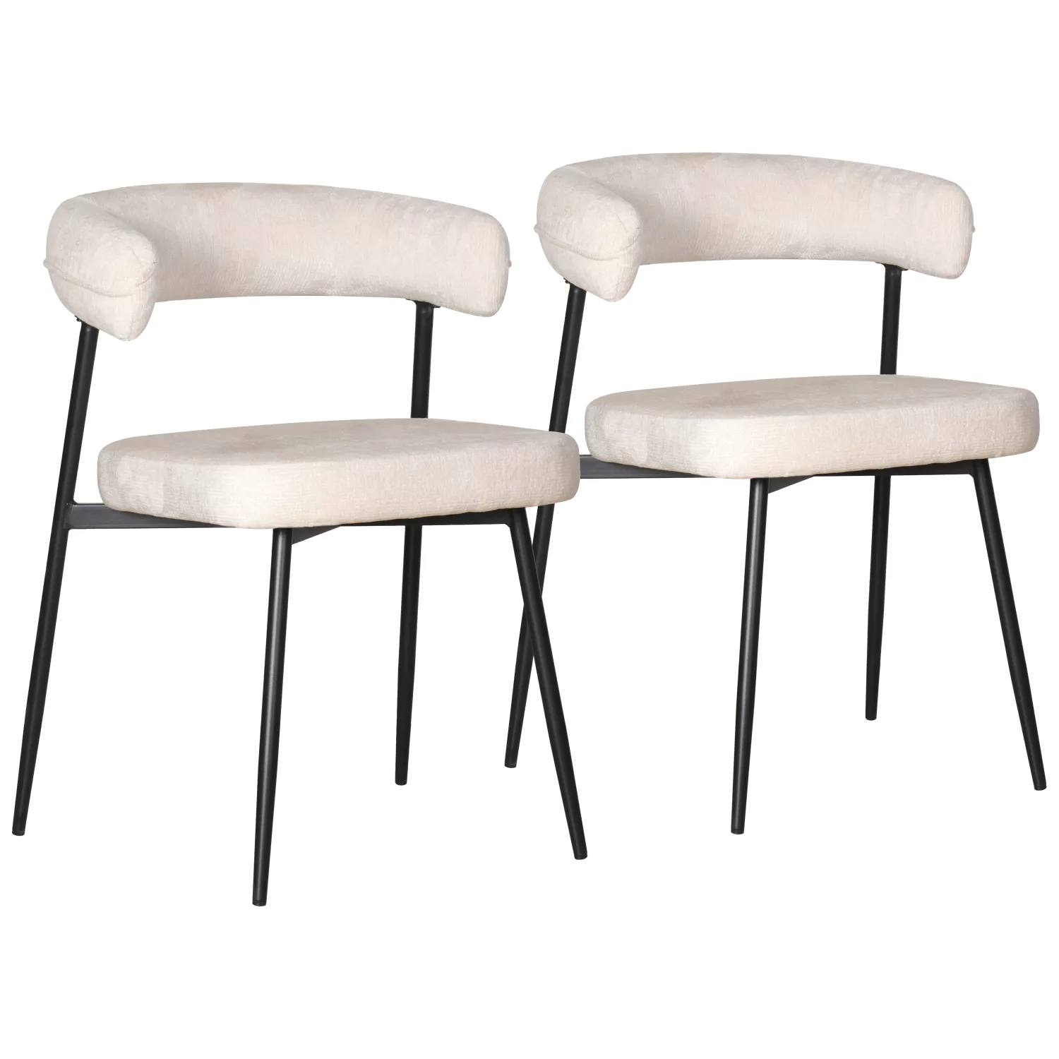Lot de 2 chaises en tissu beige THEA