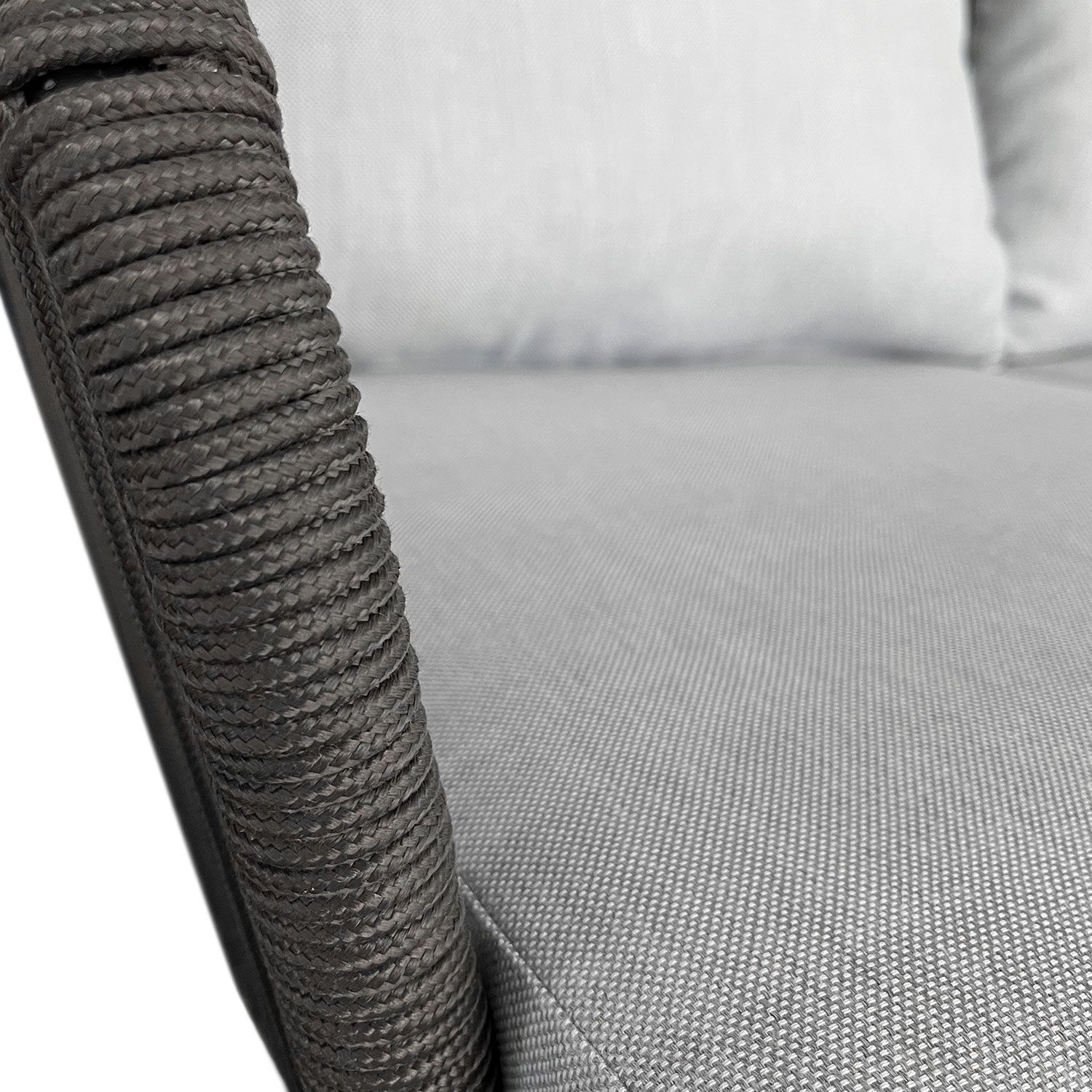 Conjunto de muebles de jardín de cuerda OUVÉA gris claro 4 asientos