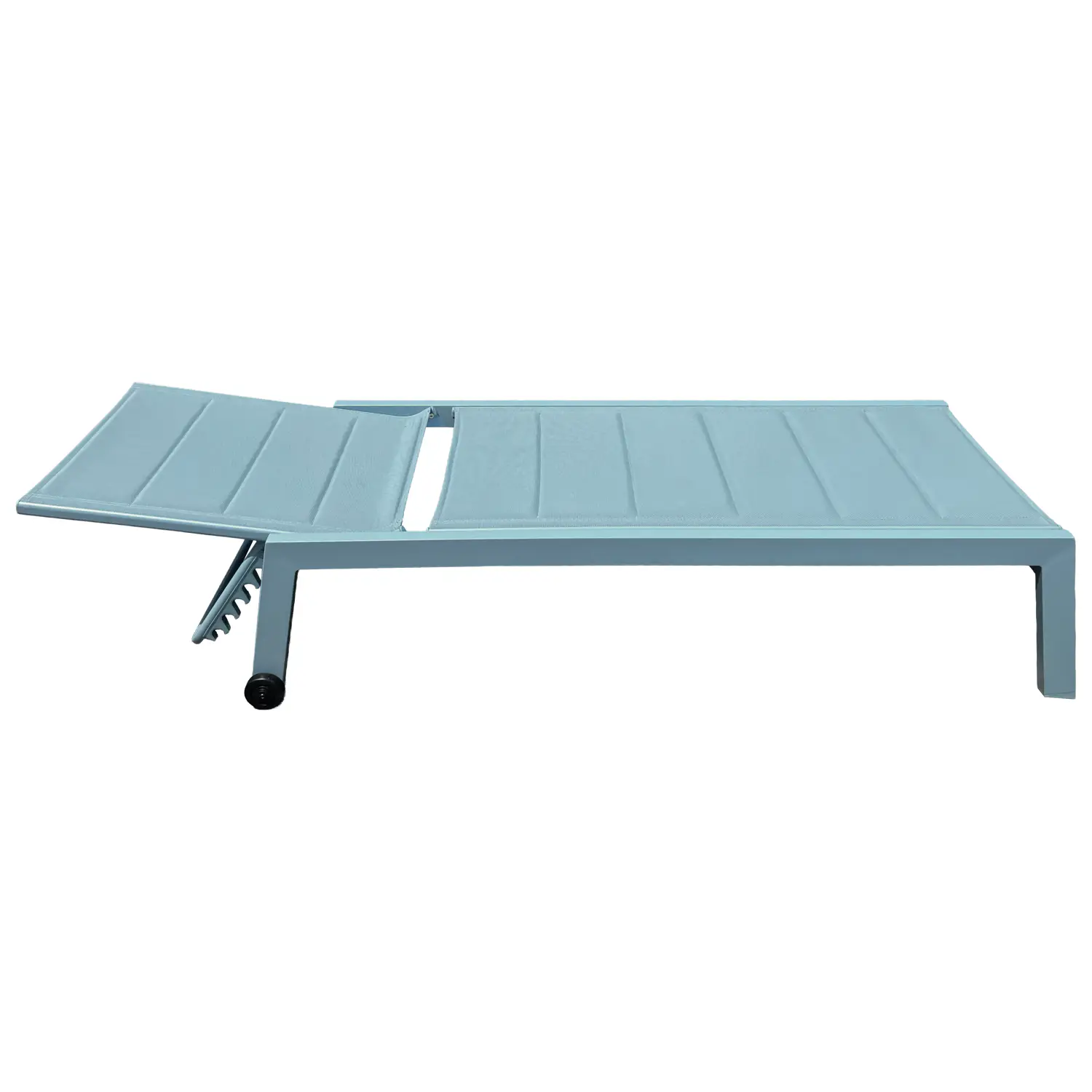Lot de 2 bains de soleil en textilène bleu clair - aluminium bleu clair