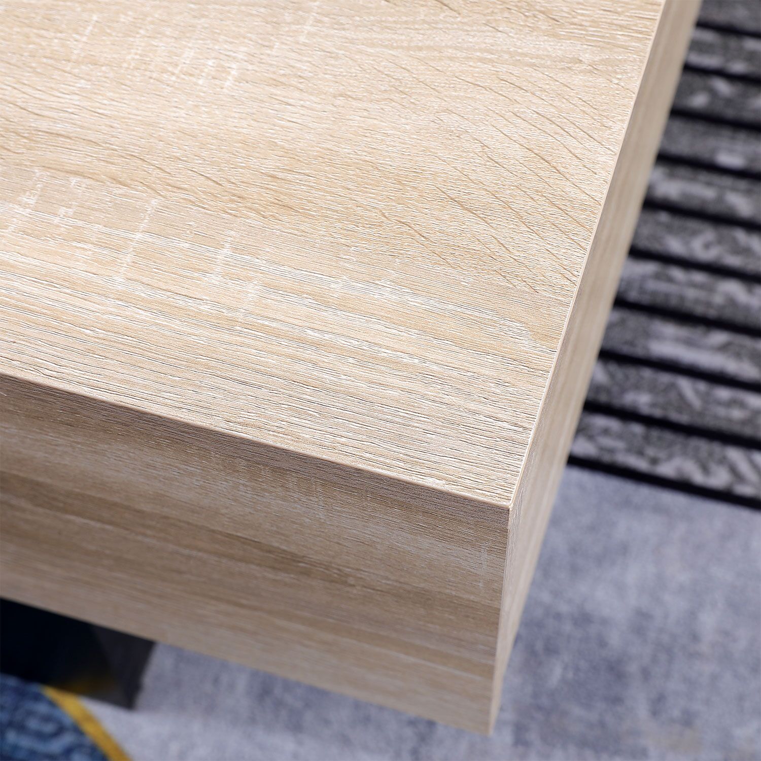 Mesa baja centro de madera deslizante y con almacenamiento GRETA