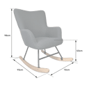 Fauteuil à bascule en tissu boucle gris KAIRA