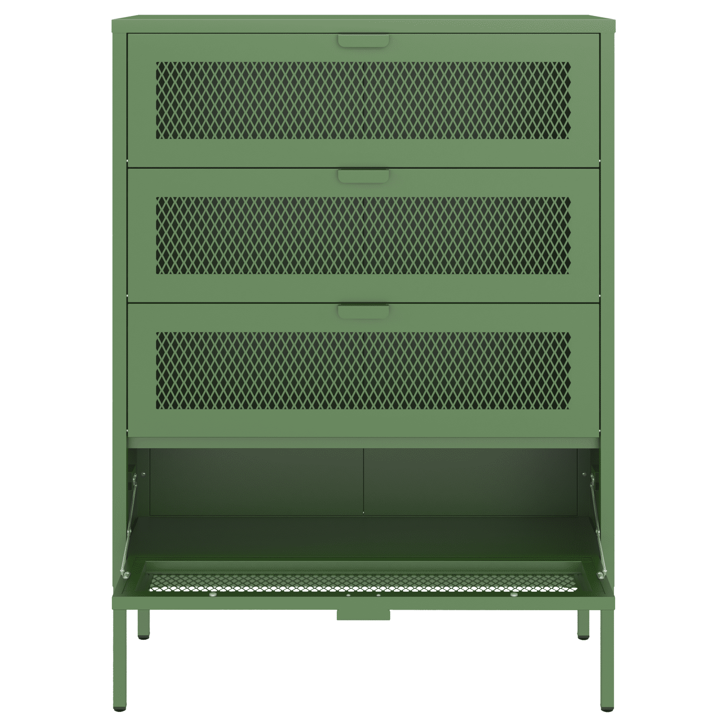 Mueble zapatero metálico EMMA 4 puertas verde caqui