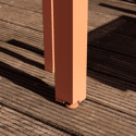 Salon de jardin VENEZIA extensible 90/180 en textilène terracotta 8 places - aluminium terracotta