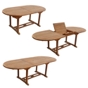 Mobili da giardino in teak LOMBOK - tavolo ovale allungabile - 8 posti a sedere