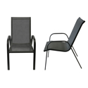 Set van 8 MARBELLA grijs textilene stoelen - antraciet grijs aluminium