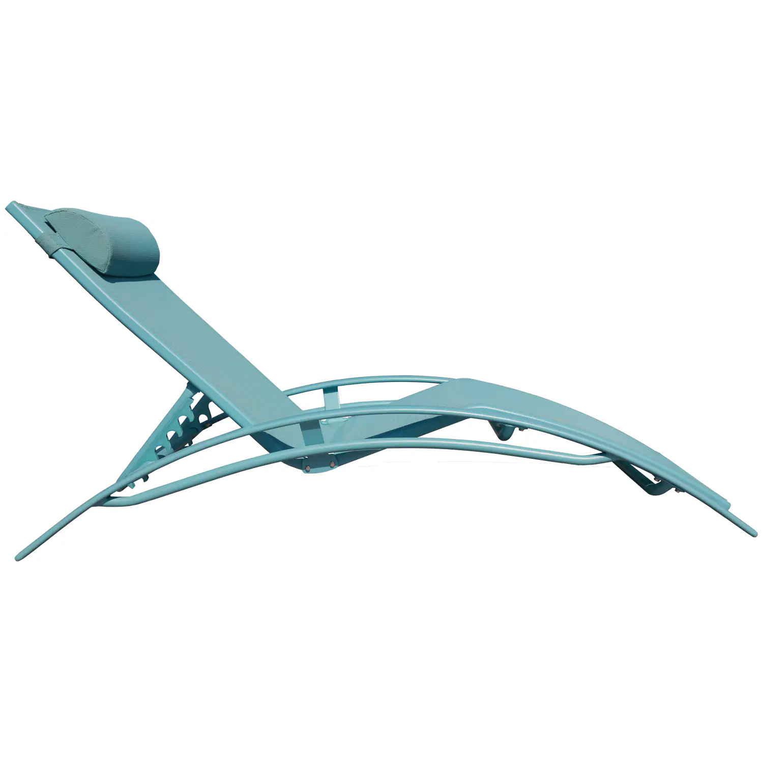 Lot de 2 transats en textilène bleu clair - aluminium bleu clair