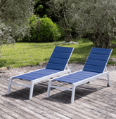 Lot de 2 bains de soleil en...