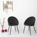 Lot de 2 chaises vintage DIANE velours noir