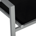 Lot de 4 chaises en aluminium gris - textilène noir