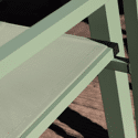 Salon de jardin VENEZIA extensible 90/180 en textilène vert sauge 8 places - aluminium vert sauge