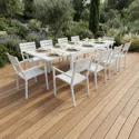 Conjunto de móveis de jardim de alumínio extensível 180/300 - branco