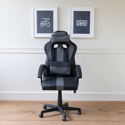 Silla gaming de oficina color negro y gris CRASH