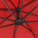Freistehender Sonnenschirm MOLOKAI quadratisch 3x3m rot + Hülle
