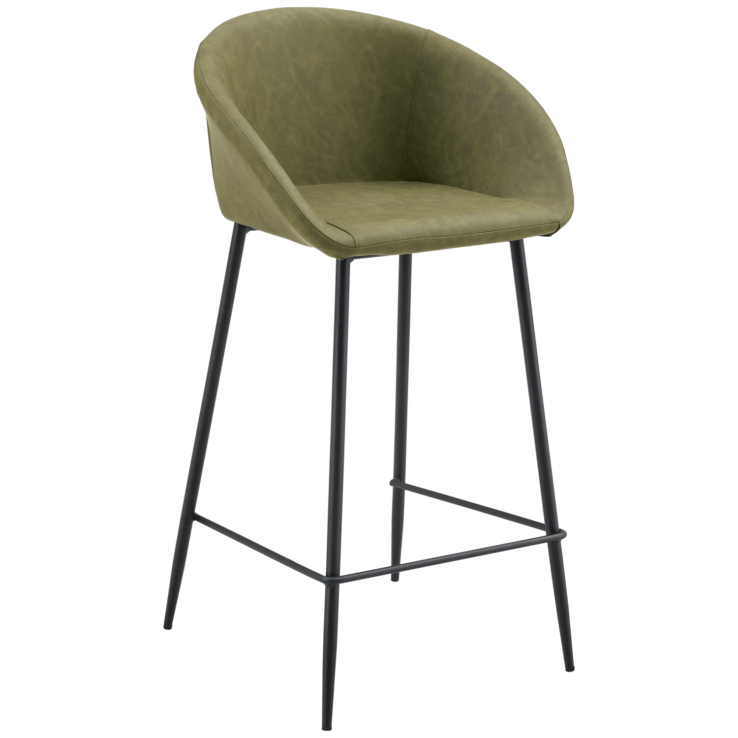 Lot de 2 tabourets de bar en simili vert ACHILLE