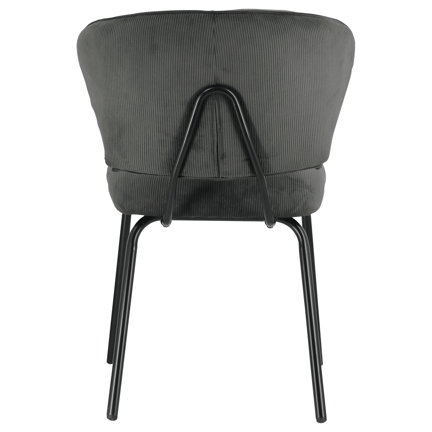 Set di 2 sedie NILSA in velluto a coste grigio scuro