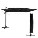 Parasol déporté MOLOKAI rectangulaire 3x4m noir + housse