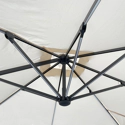 Parasol déporté MOLOKAI rectangulaire LED 3x4m beige + housse