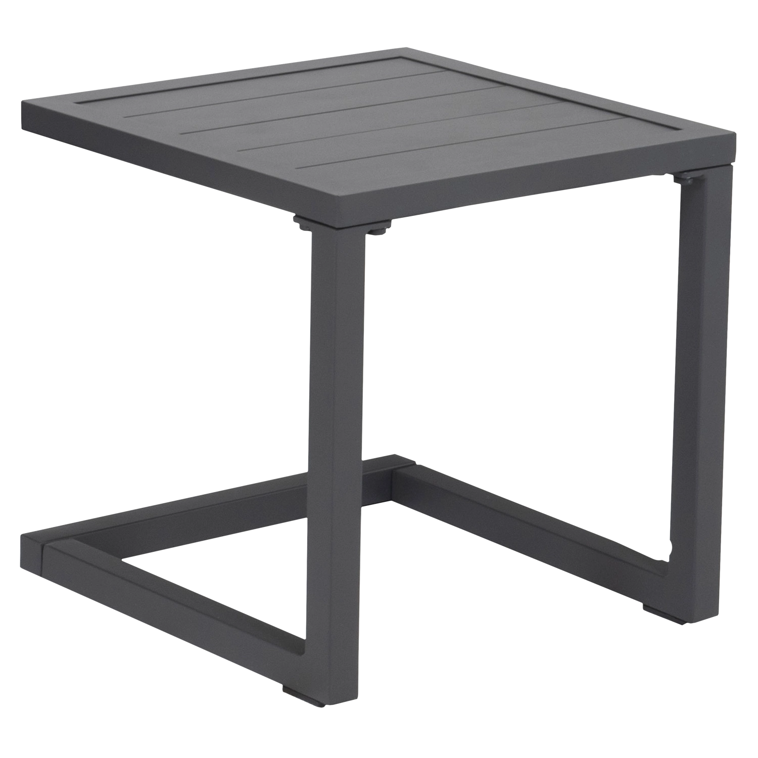 Set di 2 lettini BARBADOS in textilene grigio e tavolino - alluminio grigio antracite